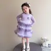 Falda abullonada de estilo primavera y otoño para niñas, ropa de otoño 2026, nuevo vestido de cumpleaños para niños, vestido de princesa para bebé niña