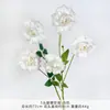 Ramo falso de simulación de color blanco terminado con flores de seda artificial para boda, fila de flores de plástico, arreglo de boda de alta calidad