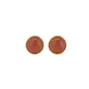 Yuebao Joyería Ágata Roja del Sur Plata de Ley S925 Chapado en Oro Redondo Modernos Simples Elegantes Pendientes Populares Diseño Personalizado