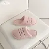 Hamudin girl-style English embroidered cotton slippers, winter skin-friendly plush indoor warm home non-slip soft-soled slippers