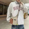 Bolsa transversal estilo coreano unissex, bolsa de ombro casual multi-bolsos vintage color block, bolsa de celular para o dia a dia