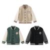 Jaqueta de Baseball Infantil Primavera e Outono Jaqueta de Baseball Esportiva para Meninos e Meninas Terry Estilo Japonês Roupa Infantil Excelente