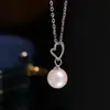 Accesorios DIY plata de ley S925 versión lisa simple colgante de perla en forma de corazón accesorios colgante hecho a mano accesorio de engaste de plata 7-12
