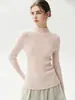 Suéter tejido 100% cachemir, simple y elegante, para mujer, prenda interior elegante y a la moda, suéter acanalado ajustado, suave y cómodo