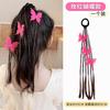 Peluca de niña trenza anillo para el cabello coleta alta niña pequeña natural hecho a mano trenza retorcida banda de goma trenza sucia accesorios para el cabello de mariposa