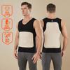 Colete Térmico Masculino de Lã de Seda com Patch Elástico Slim-fit Roupa Íntima Base Decote V Forrado com Lã Grossa Sem Mangas