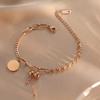 Pulsera de Acero de Titanio para Mujer, Estilo Coreano y Japonés, Estilo Étnico Retro de Moda, Diseño Nicho Gourd Ins, Joyería de Amistad