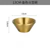 Acero Inoxidable 304 Estilo Coreano Tazón para Arroz Grande Doble Capa Aislamiento Térmico Tazón para Sopa Postre Hielo Sopa Hielo Raspado Tazón Redondo Forma de V Dorado Tazón para Fideos Fríos