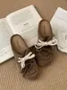 Zapatos de Lona de Moda con Cordones 2025 para Uso en Exteriores, Nuevo Estilo Primavera y Verano, Zapatos Planos Antideslizantes para Mujer con Punta Cerrada, sin Cordones