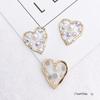 Novos Acessórios de Joias DIY Pingente Transparente de Coração com Esmalte Pingando Estrela de Cinco Pontas Meninas Diamante Pérola Pingente de Brincos