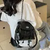 Mochila pequeña portátil con cadena rómbica informal de estilo coreano para mujer, recién llegada, bolso bandolera de estilo elegante, bolso de viaje moderno, 2024