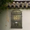 Placa de porta de caixa de correio leite francês criativo trava combinada de alumínio exterior retrô ferro pendurado Villa leite caixa de jornal número da porta