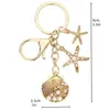 Temu AliExpress Llavero Colgante Estrella de Mar Perla Vieira Cruz Europea Americana Aleación Estrella de Mar Concha Accesorios para Bolsos