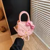 Linda Mini Bolsa Transfronteriza Bordada para Mujer, Elegante y Versátil Lazo, Bolso de Monedas Cruzado de Mano de Moda de Nicho para Niños