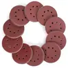 50 Peças Transfronteiriças Lixa Vermelha de 5 Polegadas com 8 Furos e Suporte de Tecido 125mm Redonda para Polimento de Madeira Disco de Lixa para Máquina Orbital Grão de Diamante