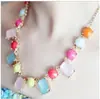 Joyería de moda europea y americana color caramelo bohemio fresco colorido gema ojo de gato collar corto