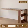 Escrivaninha de Canto em Madeira Maciça Cômoda Duas em Um Mesa de Estudo para Adultos Estante Integrada Mesa de Computador em L Medieval