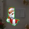 Pegatina decorativa de interruptor de Papá Noel que brilla en la oscuridad, decoración creativa para huecos de puerta con figura de Papá Noel