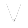 Collar Pequeño Cuadrado Cepillado de Plata de Ley S925 para Mujer Estilo Frío Minimalista Nicho Lujo Ligero Alta Calidad Cadena Pequeña de Azúcar para Clavícula