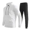 Nuevo Conjunto Deportivo con Sudadera con Capucha y Pantalones Deportivos de Dos Piezas para Hombre Color Sólido Primavera 2026