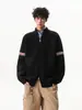 Cárdigan de punto retro americano para hombre y mujer, marca de moda otoño e invierno, corte holgado, suéter de pareja con bloques de color y cremallera, chaqueta casual