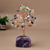 Base de piedra áspera de amatista irregular al por mayor árbol de la fortuna de cristal natural árbol del dinero adorno de escritorio