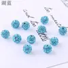 Venda Quente Transfronteiriça 8mm Furo Reto Bola de Diamante Densa Contas Shamballa Acessórios de Cabelo DIY Acessórios de Pulseira em Várias Cores Joias