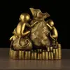 Monos de cobre de los cinco monos recaudan dinero zodiaco mono monedero cornucopia mono de dinero artesanías de bronce al por mayor