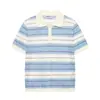 Verão 2026 Novos Produtos Moda de Rua Feminina Europeia e Americana Camisa Polo de Tricô Listrada de Manga Curta W03 7292