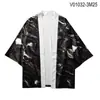 Camisa Creativa Mixta Serie Verano 2025 Elemento Manga Tres Cuartos Cardigan Kimono Holgado Talla Grande Estampado