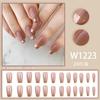 Simples francês nobre estilete calcanhar simples 24 peças europeu e americano comércio exterior textura rosa ouro manicure fake unha desgaste prego