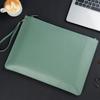 Bolsa Portadocumentos Portátil con Cremallera, Simple de Gran Capacidad, Logotipo Impreso Personalizado, Impermeable para Contratos y Facturas, Bolsa de Cosméticos Portátil de Cuero