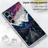 Pintura al óleo montaña y carretera color contrastante paisaje arte ilustración Funda para teléfono Samsung S22/S23 Ultra silicona anti-caídas