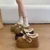 Lazo de Velcro 2026 Cálido Plus Terciopelo Suela Gruesa Zapatos de Piel para Invierno Nuevos Mocasines Engrosados Zapatos de Algodón para Mujer Nieve