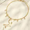 Collar de Perlas con Borla en Forma de Y Estilo Japonés de Nicho Europeo y Americano Acero Inoxidable Oro de 18K Moda Transfronteriza Versátil Joyería de Temperamento para Mujeres