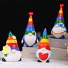Navidad Arcoíris Muñeco sin Rostro Resina Adornos de Enano Amor Arcoíris Enano de Barba Blanca Decoraciones para el Hogar