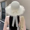 Chapéu de Palha de Verão Chapéu de Sol para Mulheres, Chapéu de Proteção Solar para Férias na Praia, Chapéu de Sol de Aba Larga para Exterior, Chapéu Doce, Atacado