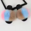 Sapatos de Pelo de Raposa Real Europeus e Americanos para Comércio Exterior Femininos Verão Pelo de Pele Chinelos Sandálias Baixas Pelo de Guaxinim