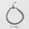 Shijia Zhenduo Ma Collar Pulsera Perla Plateado Gris Perla Fresco Aretes Perla Redondos Completos Aguja de Plata 143