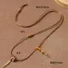 Cordón de Cuero Encerado Delgado de 1 mm Joyería Tejida a Mano Cadena de Clavícula Ajustable Tejida Correa para el Cuello Venta al por Mayor
