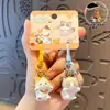 Llavero Original Gato Yuanqi Figura de Resina Dibujo Animado Lindo Exquisito Llavero de Pareja Colgante de Bolso Pequeño Regalo
