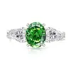 Anillo de Huevo de Paloma Cortado Flor de Hielo de Piedra Preciosa de Colores Más Vendido en Tiktok, Diamante de Alto Carbono Súper Brillante, Anillo con Forma de Huevo Chapado en Oro, Transmisión en Vivo Dropshipping