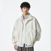Camisa Casual Masculina Estilo Doce Cool com Gola Alta e Gravata Borboleta, Jaqueta Solta com Zíper, Casaco de Manga Longa - Novidade Outono 2025