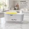 Dispensador de Detergente para Louça Transfronteiriço, Dispensador Duplo de Líquido para Limpeza de Cozinha com Esponja, Dispensador de Sabão Dois em Um com Compartimentos Separados
