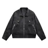 Chaqueta de solapa de gamuza retro para hombre, Otoño Invierno, Chaqueta de trabajo versátil, Top corto holgado moderno
