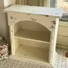Gabinete de Almacenamiento de Madera Maciza, Gabinete Dulce de Jardín, Gabinete de Escritorio para Muñecas, Soporte de Flores Vintage, Estante de Exhibición Antiguo, Gabinete de Almacenamiento Abierto