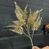 Flores de Nochevieja, Flores Artificiales Doradas, Eucalipto Dorado, Hortensia, Abanico Dorado, Hojas de Ginkgo, Cubo de la Fortuna, Arreglo Floral, Hojas, Flores de Plástico