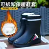 Botas de lluvia transfronterizas, unisex, altura media hasta la pantorrilla, antideslizantes, impermeables, con puños elásticos, adecuadas para el trabajo, venta al por mayor, versátiles, antideslizantes y duraderas