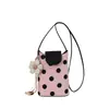 Bolsa de Axila Estilo Novo Verão 2026 Fresca e Simples com Design de Bolinhas, Bolsa de Ombro Patchwork, Bolsa Saco Única para o Dia a Dia