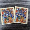 K0006110 Tíbet Gong Caliente Nepalesa Pintada a Mano Thangka Cielo Negro Grande Núcleo de Tarjeta 4x5